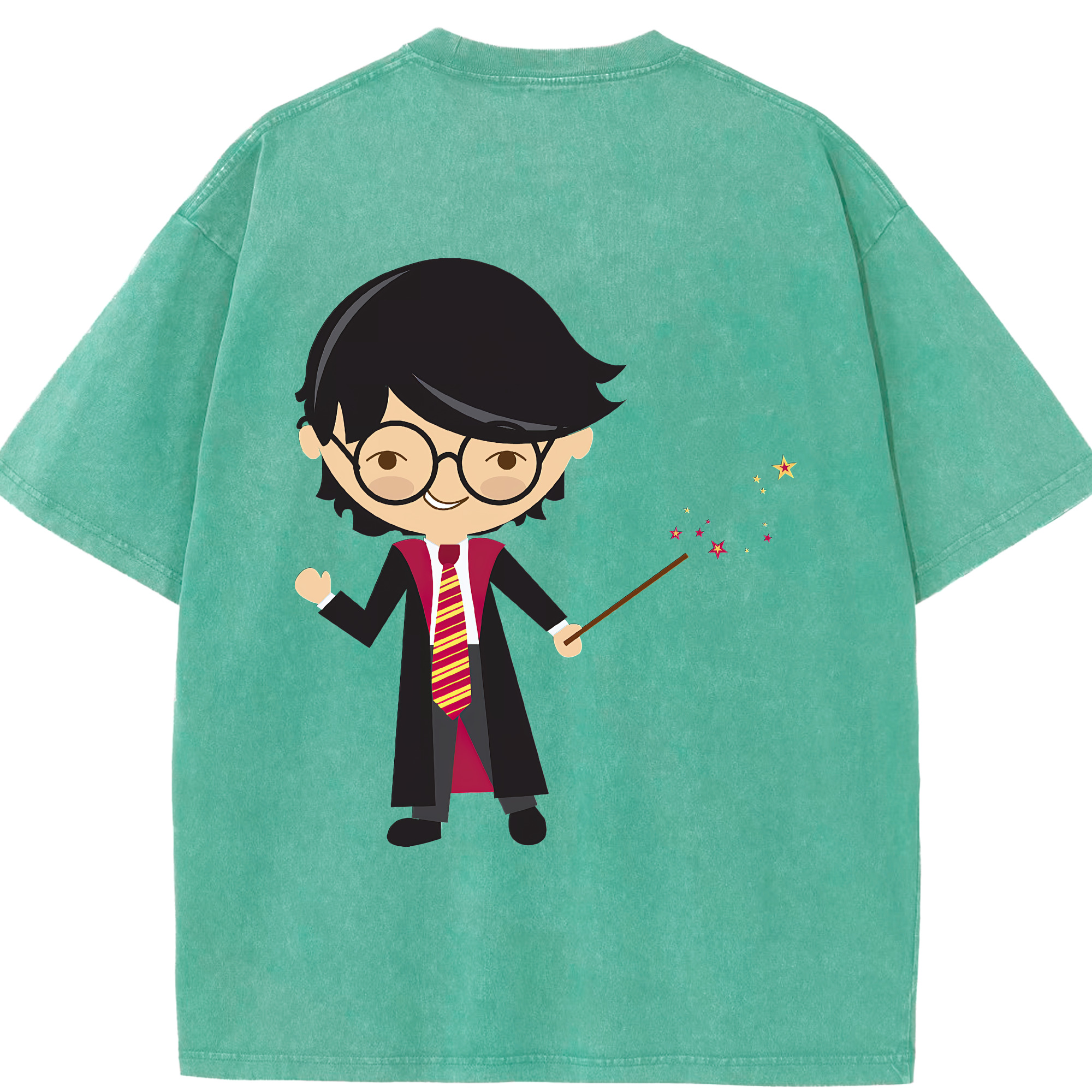 （画像用） Harry Potter ハリー・ポッターシリーズ 綿100% ヴィンテージ風 半袖Tシャツ（背面プリント）